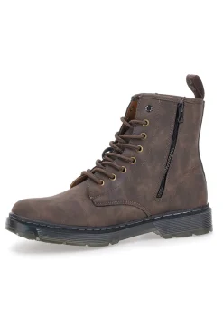 Uomo GAS Anfibi marroni stringati zip laterale GAM521551