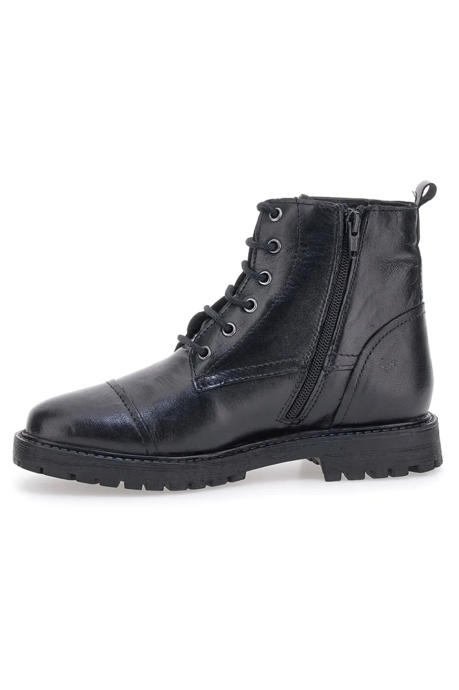 PRIMA RIGA Anfibi Neri in vera pelle con borchie 503 NERO New