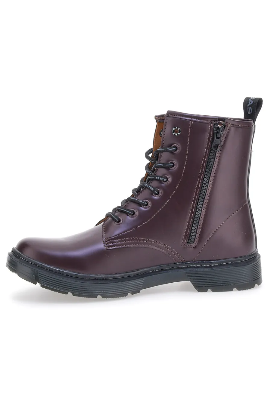 Uomo GAS Auberginefarbene Kampfstiefel mit seitlichem Reißverschluss von Nottingham