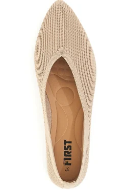 THE FIRST Ballerine beige in tessuto con soletta morbida PREA614 ROSA