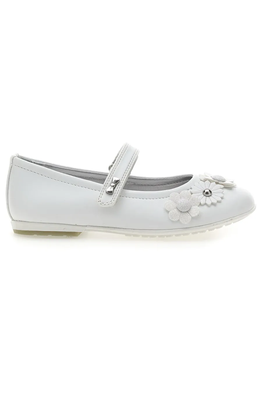 LAURA BIAGIOTTI Ballerine Bianche con Cinturino e Soletta in Vera Pelle AG17081