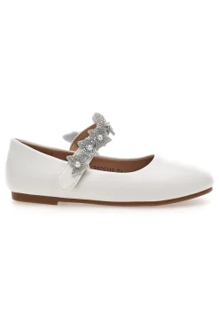GRAZIE GIRL Ballerine bianche con cinturino fiocchi gioiello 392609S