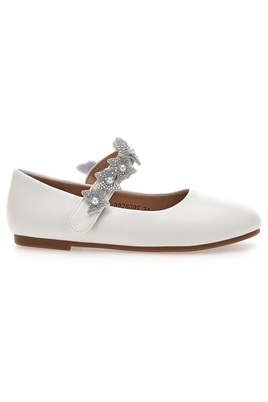 GRAZIE GIRL Ballerine bianche con cinturino fiocchi gioiello 392609S