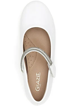 GRAZIE GIRL Ballerine Bianche con Cinturino con Brillantini a Strappo 39G2512S
