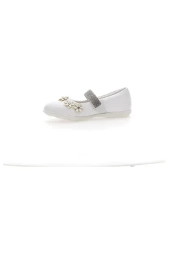 ENERGY Ballerine Bianche Con Strass e Applicazioni Floreali 524