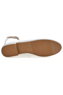 THE FIRST Ballerine bianche vernice con cinturino alla caviglia IDE1075 da Donna BIANCO Outlet