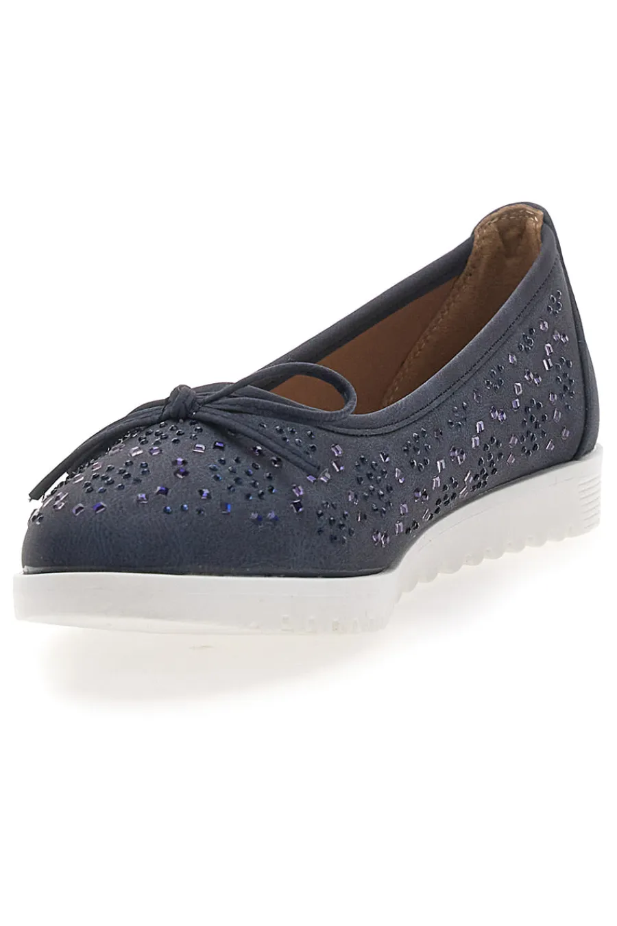 MIO TEMPO Ballerine Blu con Glitter e Fiocco Decorativo MINA2 NAVY Outlet