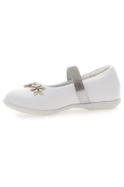 ENERGY Ballerine con fiori e strass bianche E705