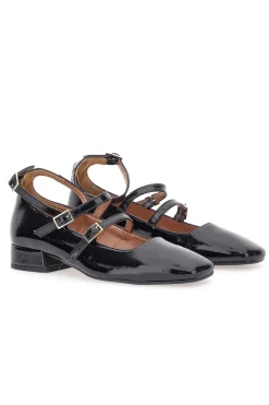 PITTARELLO Ballerine Mary Jane Nere Con Tacco Basso C156 Outlet