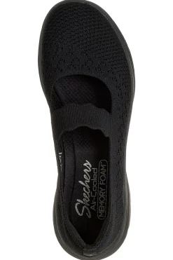 SKECHERS Ballerine nere in maglia BEDFORD CHEERFUL GLOW NERO Hot