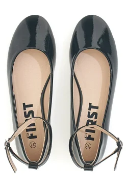THE FIRST Ballerine nere vernice con cinturino alla caviglia IDE1075 da Donna NERO Sale