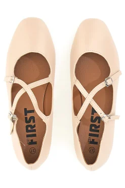 THE FIRST Ballerine rosa con cinturini IDEA02 NUDE New