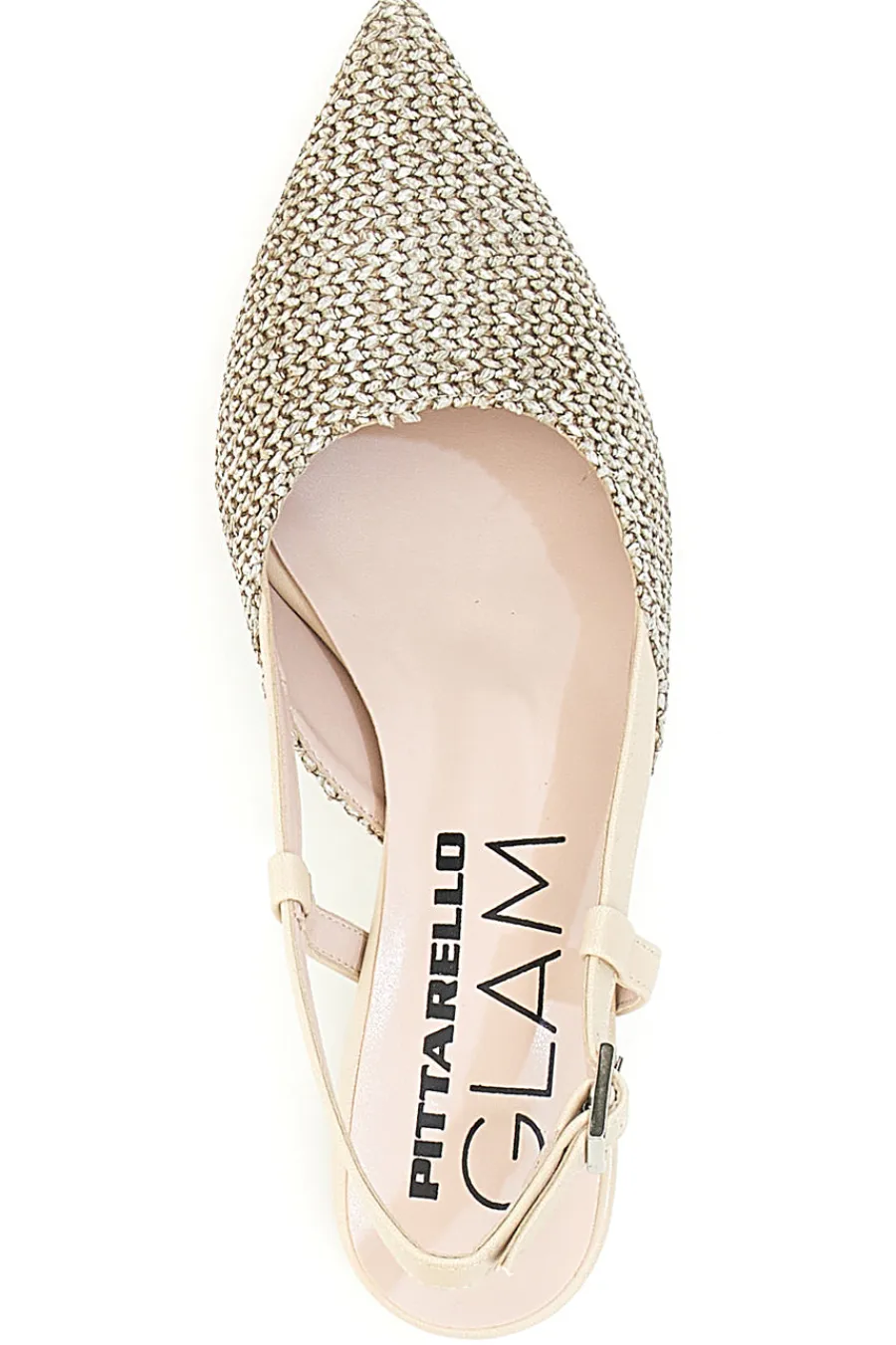 PITTARELLO GLAM Ballerine Slingback Beige con Tomaia Intrecciata 3124 Sale