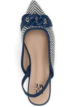 ME u0026 ME Ballerine slingback blu con fiocco e punta a contrasto Me & Me D729H1 BLUE Outlet