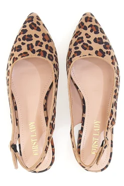 FIRST LADY Ballerine Slingback ate a Punta P553 LEOPARD Best