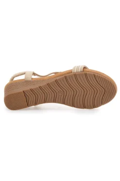 PRIMA RIGA Sandalen mit Keilabsatz 5 cm FT0893 BEIGE Clearance