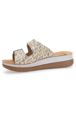 INBLU Beige Slipper mit Muster und Doppelschnalle 19 TF für Damen | Pittarello Clearance