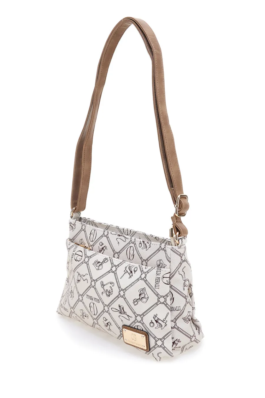 Donna GIULIA PIERALLI Beige Umhängetasche mit Logodruck GP431
