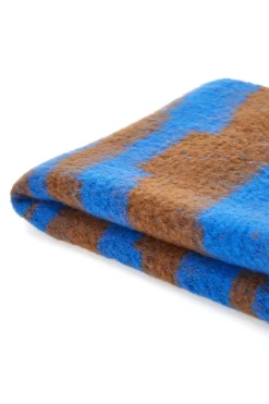 Donna PITTARELLO Blau und braun gestreifter Damen-Maxischal 1198/D
