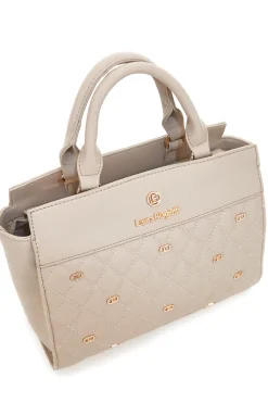 Donna LAURA BIAGIOTTI Borsa a Mano Effetto Matelassé Beige RATCHET