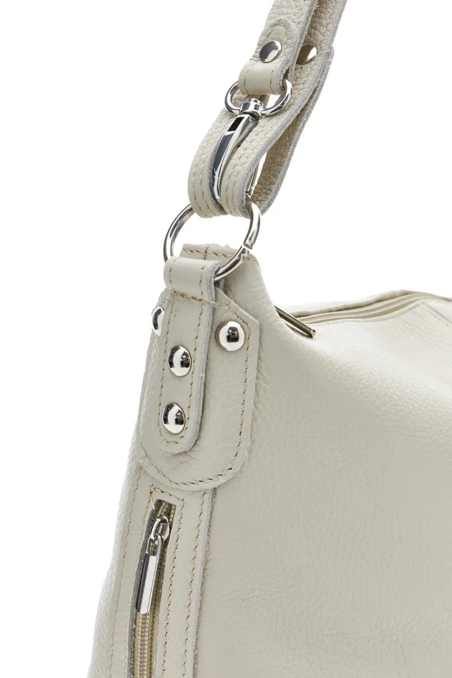 Donna NBG Borsa a spalla bianca in vera pelle New Bag 275