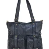 Donna ROUTE 66 Borsa a Spalla Nera In Vera Pelle 61862/OLDR