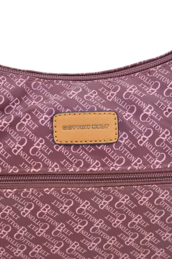 Donna COTTON BELT Borsa a tracolla bordeaux con stampa logata K19,048,B012