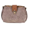 Donna BASILE Borsa a Tracolla Marrone con Fantasia Micro e Chiusura a Scatto Dorata BA1280TAP