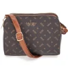 Donna BASILE Borsa a tracolla marrone con stampa logata Class BA1274LOG
