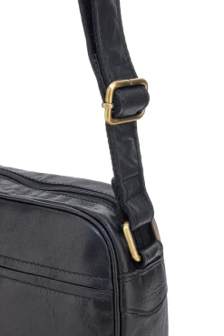 Donna BASILE Borsa a tracolla nera compatta con zip BA3543TI