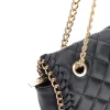 Donna LANCETTI Borsa a tracolla Nera Trapuntata con Catena Dorata 25S-259-3