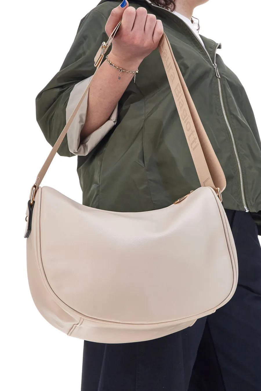 Donna LAURA BIAGIOTTI Borsa a Tracolla Rosa con Cerniera Frontale SIGRID