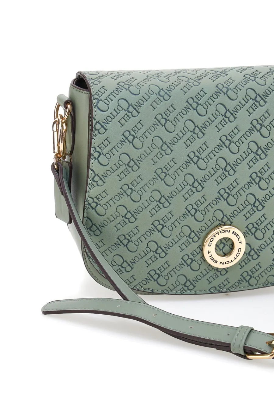 Donna COTTON BELT Borsa a tracolla verde con logo all over K19,012,B011