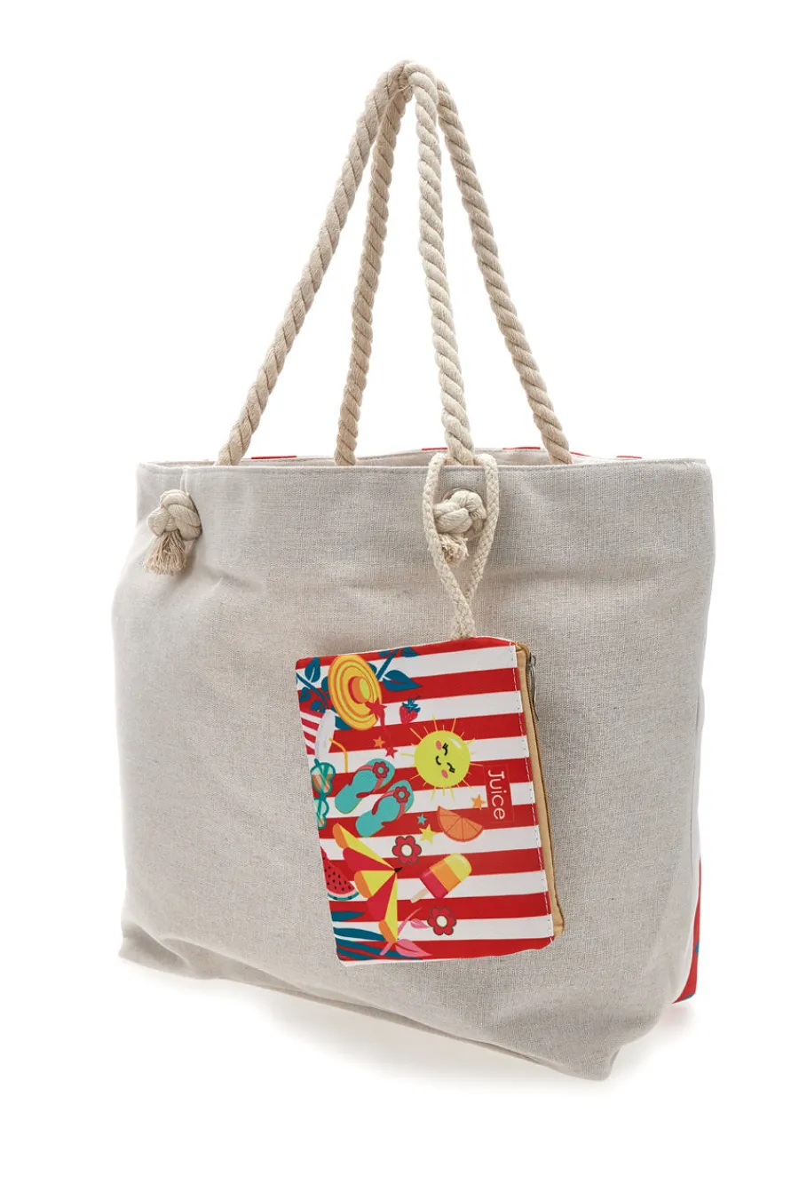 Donna JUICE Borsa mare con pochette fantasia estiva rossa Maiorca 0169