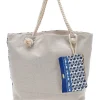 Donna JUICE Borsa mare con pochette fantasia blu bianco Santorini 0169