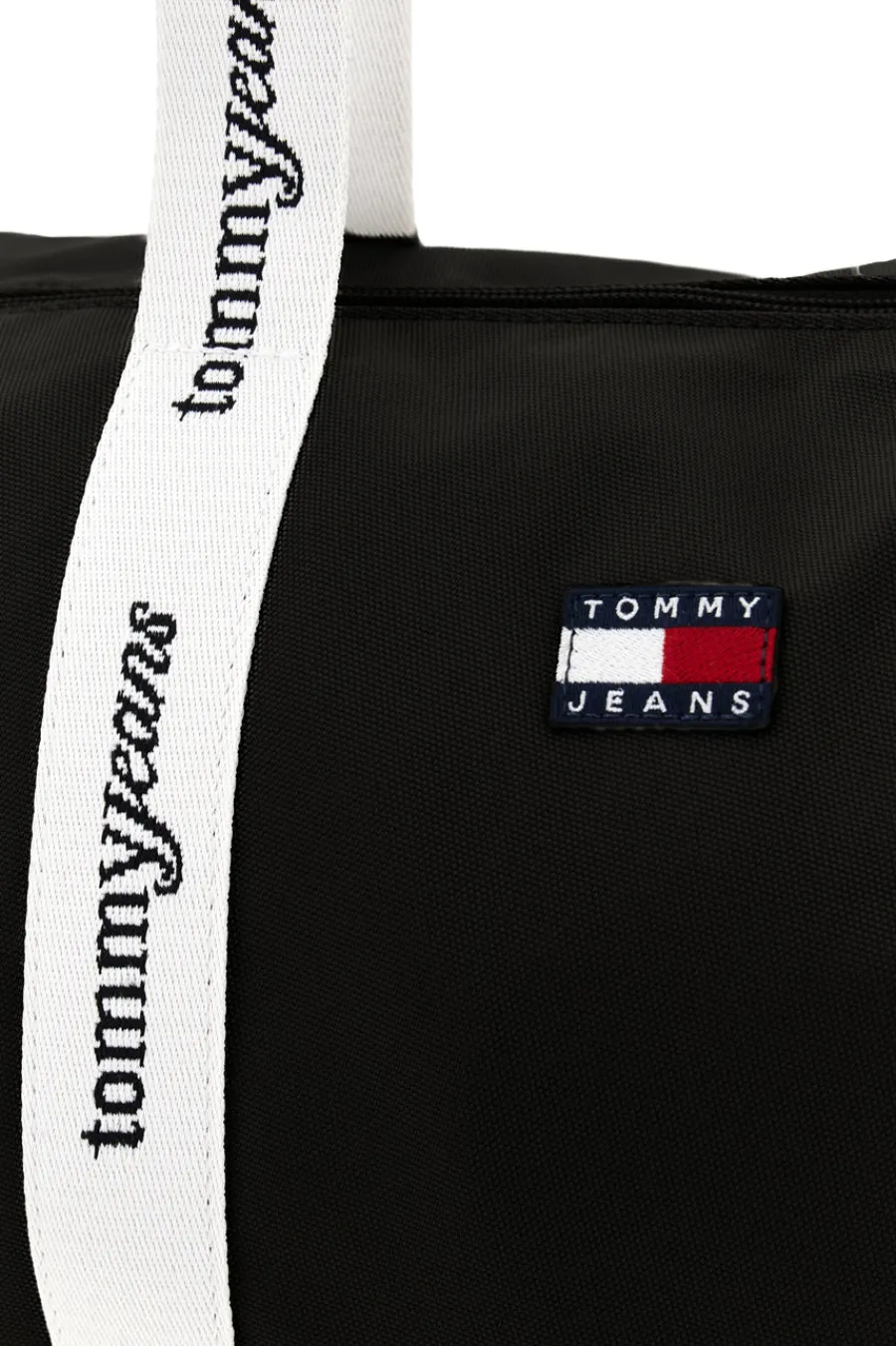 Donna TOMMY HILFIGER Borsa Mare Nera in Tessuto con Manici con Logo Tommy Jeans 18461