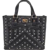 Donna LANCETTI Borsa nera con borchie e tracolla removibile CLASH