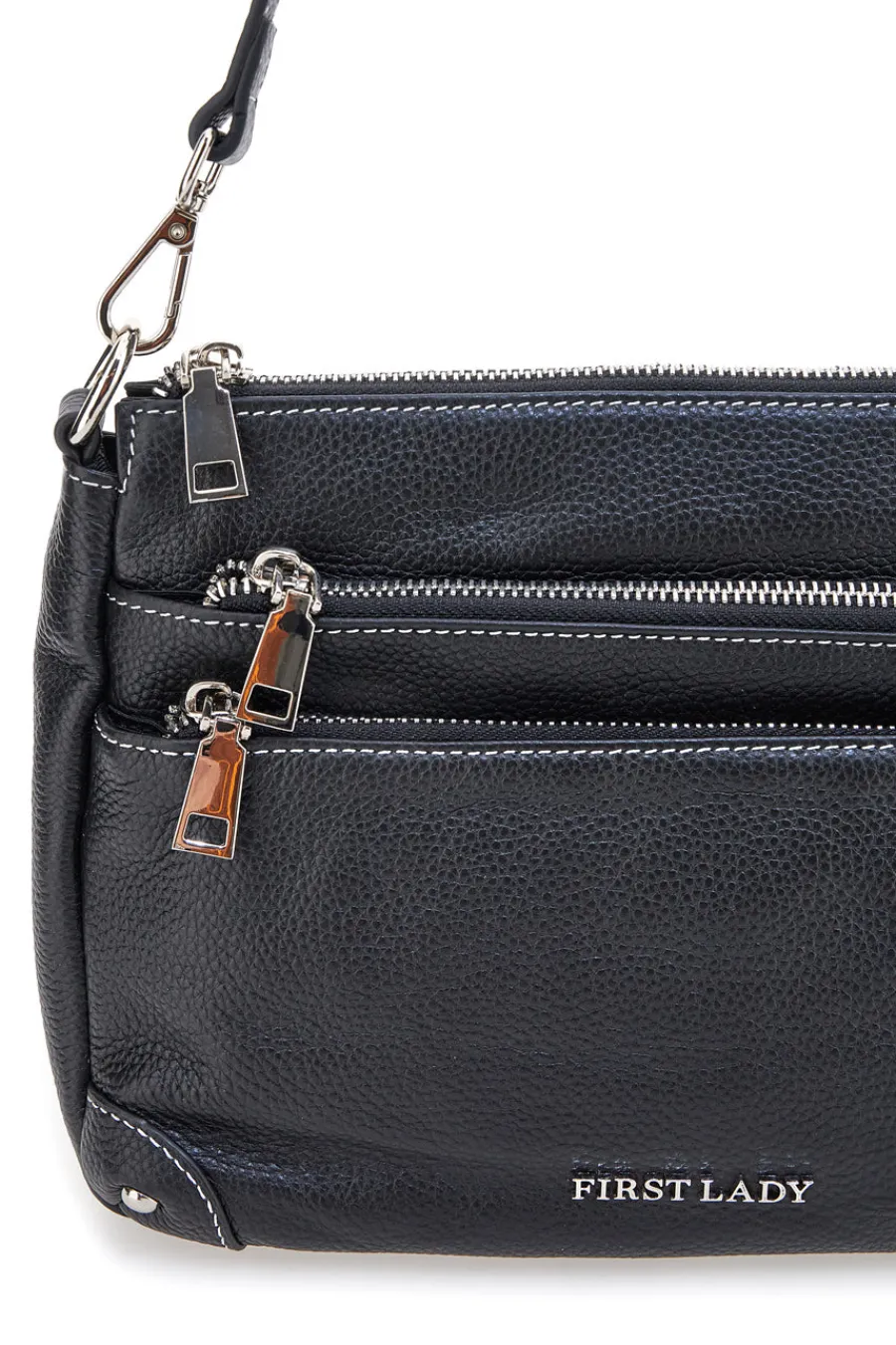Donna FIRST LADY Borsa nera con manico corto e tracolla inclusi SL 18852