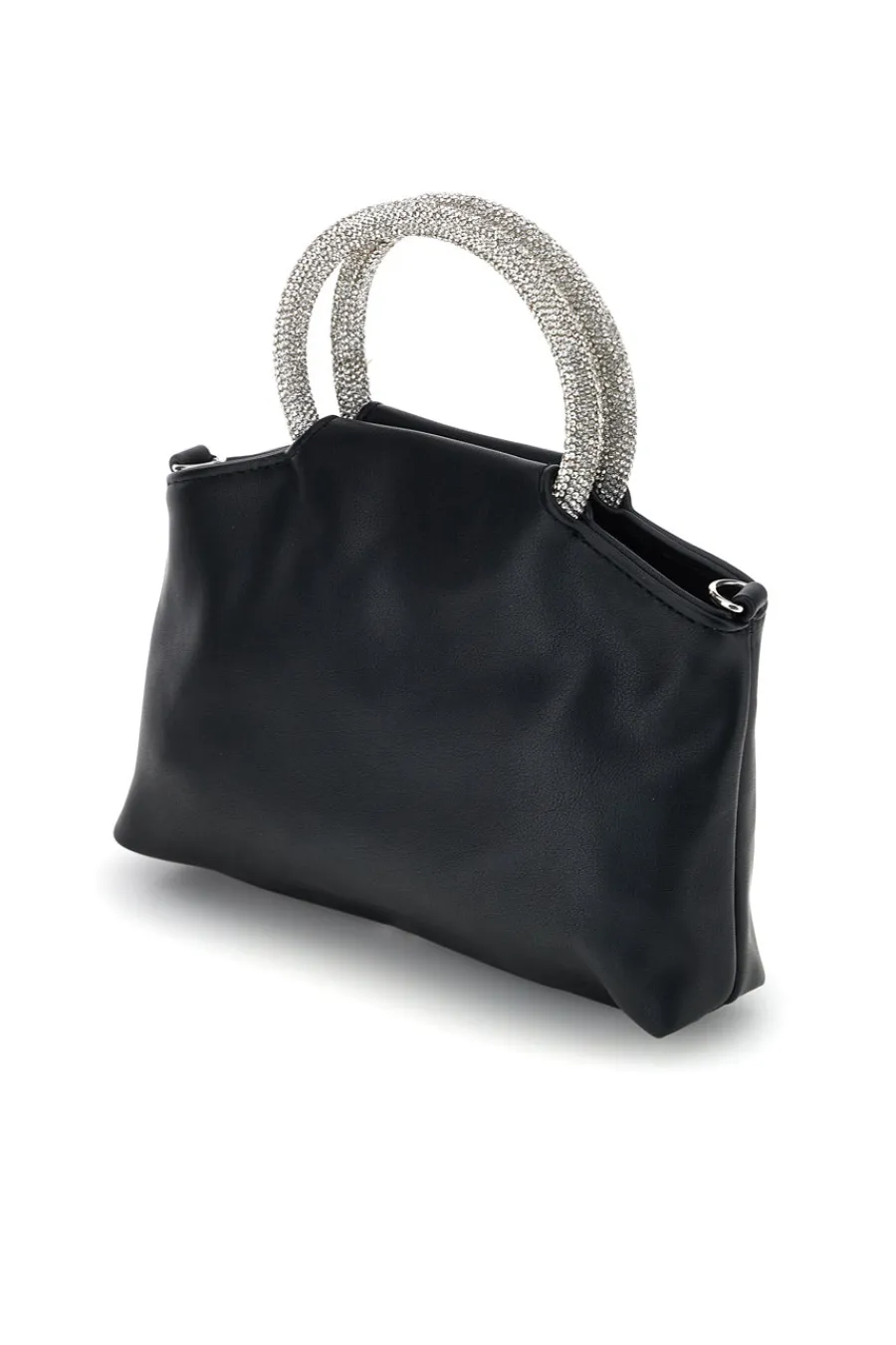 Donna NBG Borsa nera con manico gioiello SERA/1281