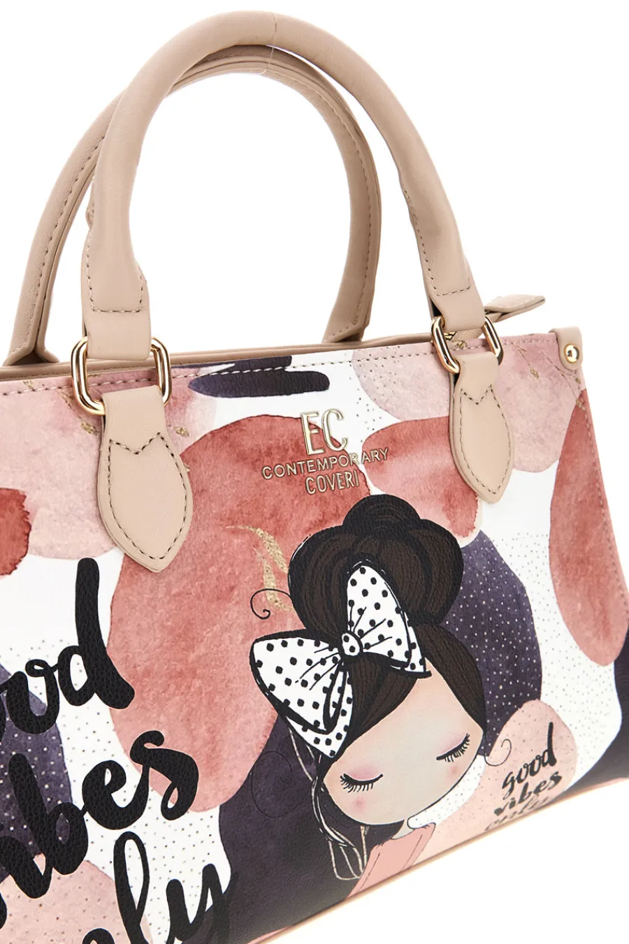 Donna ENRICO COVERI Borsa rosa con stampa EC26S-250-2