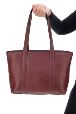 Donna COTTON BELT Borsa shopping bordò con tasche interne K19,040,009