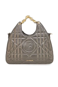 Donna LAURA BIAGIOTTI Borsa trapuntata verde oliva con manici a catena LB25W-261-2