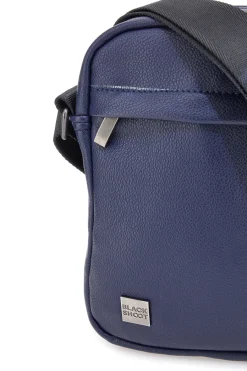Uomo BLACK SHOOT Borsello blu con tasche frontali BS522-1