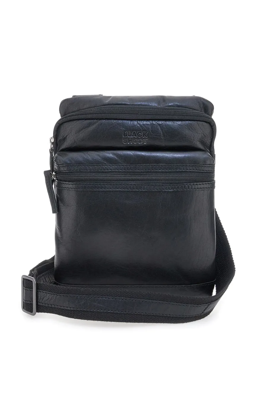 Uomo CLASS Borsello compatto con doppia zip Black Shoot BS2660/T