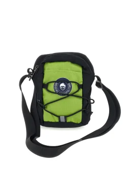 Uomo INDIGENO METROPOLITANO Borsello verde e nero con zip PITTSHU001-A