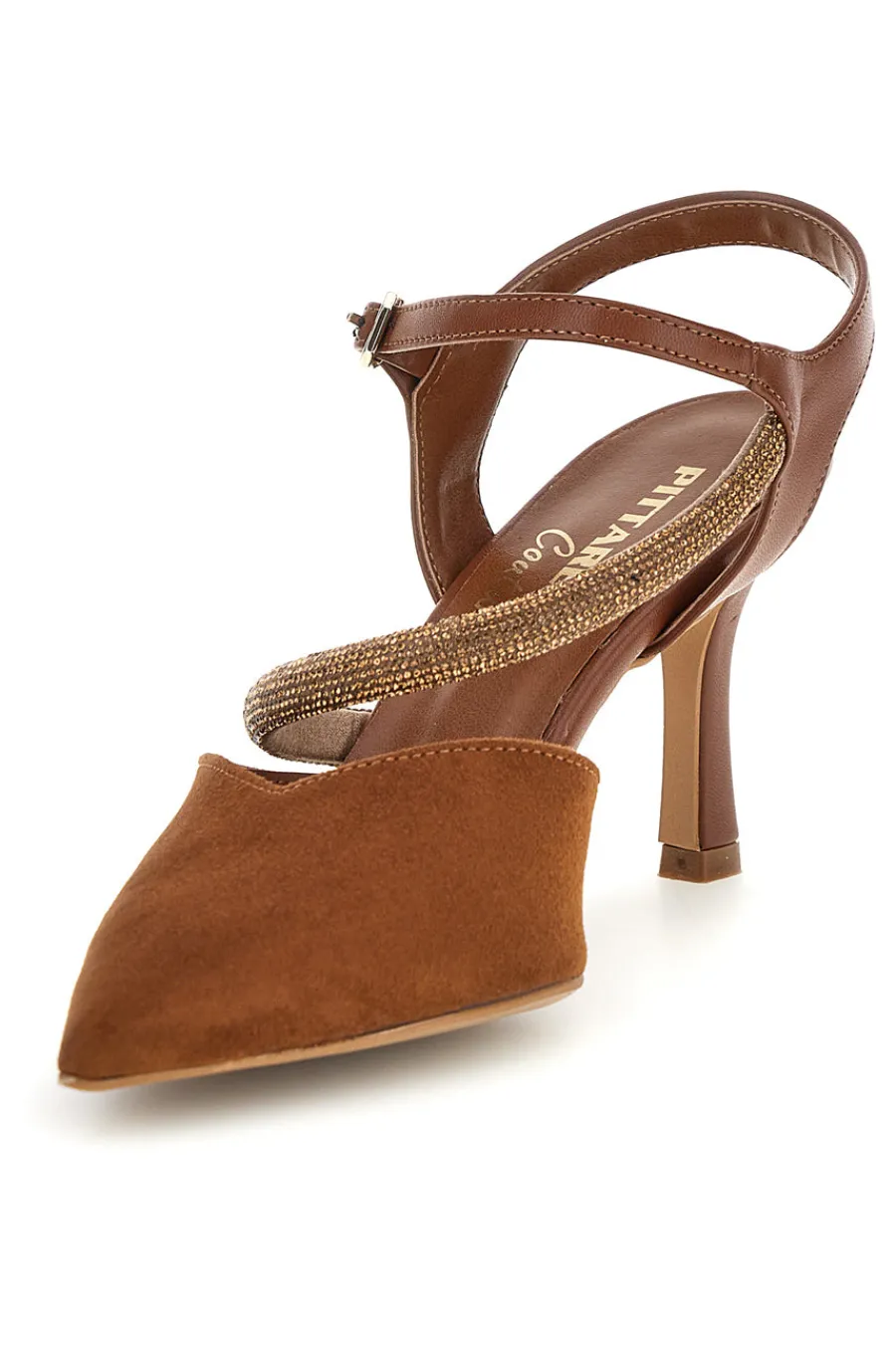 PITTARELLO COUTURE Braune Pumps mit Riemchen 65302 CUOIO Hot