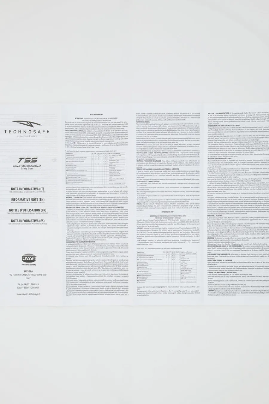 Uomo TECHNOSAFE Calzatura di Sicurezza Nere 2001 S1P SRC