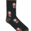CRAZY SOCKS Calzini Neri Con Babbo Natale Taglia Unica Natalizi 018