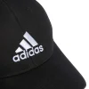 Uomo ADIDAS Cappellino con Frontino Nero e Logo Bianco BBALL CAP COT