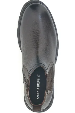 Uomo ANDREA BRUNI Chelsea boots marroni con zip e inserti elastici 72053